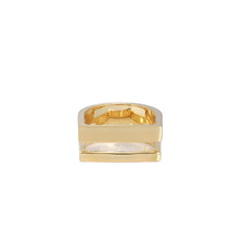 XOLO JEWELRY Different Width Ring with Hair Line -Gold- XOR123画像