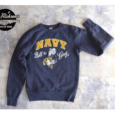 Buzz Rickson's SET-IN CREW NECK SWEAT SHIRT NAVY BILL THE GOAT BR69695画像