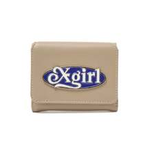 X-girl OVAL LOGO CLASP FAUX LEATHER MINI WALLET 105261054004画像
