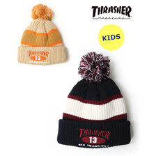 THRASHER キッズ NEW OVAL 梵天付き ニットキャップ 24TH-N52K画像