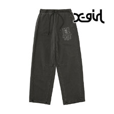 X-girl PIGMENT DYED FACE AND LOGO SQUARE PATCH SWEATPANTS 105261031005画像