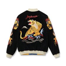 TAILOR TOYO Lot No. TT15840-119 / Mid 1950s Style Velveteen Souvenir Jacket &ldquo;GOLD DRAGON & GOLD TIGER&rdquo; &times; &ldquo;JAPAN MAP&rdquo;画像