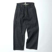GOLD GL42620 RECYCLED WASTE SUVIN COTTON YARN 11.5oz. DENIM 5POCKET WIDE PANTS WWⅡ MODEL画像