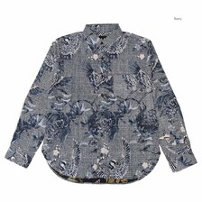 衣櫻 裏地使い サザンクロス素材 長袖レギュラーシャツ - 裏鶴亀 - SA1747画像