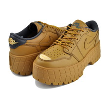 NIKE WMNS AIR JORDAN 1 BROOKLYN LOW wheat/anthracite-team red HF3184-700画像