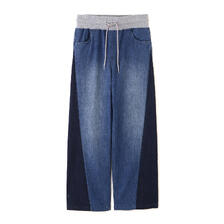 AVIREX WAIST RIB COLOR BLOCKED DENIM PANTS 7836111603画像