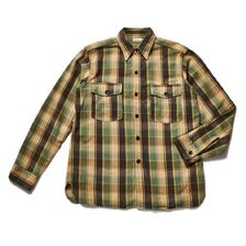 WAREHOUSE Lot 3022 FLANNEL SHIRTS WITH CHINSTRAP H柄 ONE WASH画像