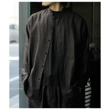 NONNOTTE Super140' Apollonia Anima Jacquard Round Tailor Oversized Shirt N-26S-094画像