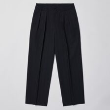ULTERIOR WOOL WASHI STRIPE TUCKED TROUSERS UPT73-LA233-B画像