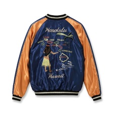 TAILOR TOYO Lot No. TT15877-128 / Late 1950s Style Acetate Souvenir Jacket &ldquo;HAWAII MAP&rdquo; &times; &ldquo;DRAGON & TIGER&rdquo;画像