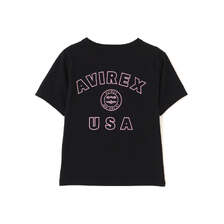 AVIREX WOMAN VARSITY LOGO MINI T-SHIRT 7836135602画像