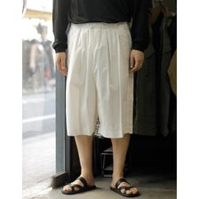 NONNOTTE Clear Heavy Broadcloth Pleat Dock Shorts Trousers N-26S-096画像