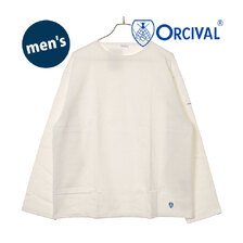 Orcival Men's Cotton Lourd Crew Neck Wide Basque Shirt B573画像
