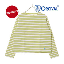 Orcival Women's Cotton Lourd Crew Neck Wide Basque Shirt B259画像