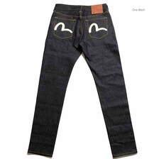 EVISU #2017 - Ecru Seagull Print Taper Fit Jeans 5JE1250画像
