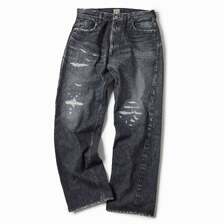 GOLD GL42580H / RECYCLED WASTE SUVIN COTTON YARN 14oz. DENIM 5POCKET STRAIGHT PANTS VINTAGE WASHED (ZIPPER FLY)画像