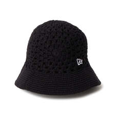 NEW ERA クロシェ ニットバケット ブラック 14744715画像
