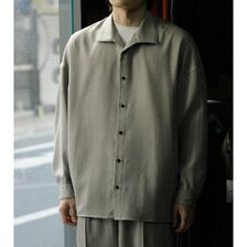 NONNOTTE Wool/Silk Ghost Plaid Draping Open Collar Shirt Type A N-26S-017画像