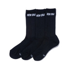 NEW ERA SOCKS CREW 3 PAIRS BLK 14518183画像