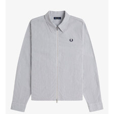 FRED PERRY Striped Seersucker Zip Through Overshirt M2403画像