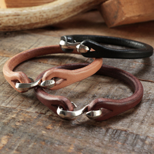 THE FLAT HEAD SINGLE WRAP LEATHER BRACELETS FN-GLB-101画像