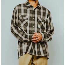 BIG MIKE RAYON MIX OMBRE SLIT L/S SHIRTS -GRY&times;PNK- 102615204画像