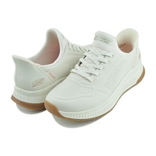 SKECHERS BOBS SQUAD 4-KEY LOOK SLIP-INS WHITE 117740-WHT画像