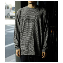 INTERIM EXTRA FINE MERINO WOOL JERSEY NARROW BORDER L/S TEE IT26S263画像