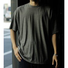 INTERIM EXTRA FINE MERINO WOOL JERSEY NARROW BORDER S/S TEE IT26S269画像