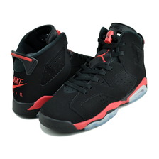 NIKE AIR JORDAN 6 RETRO(GS) INFRARED SALESMAN blk/lt crimson IQ1275-001画像