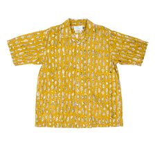 Workers Open Collar Shirt Fish Block Print画像
