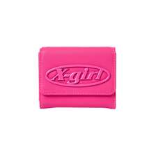 X-girl TONAL OVAL LOGO BUCKLE FAUX LEATHER MINI WALLET 105262054004画像