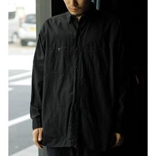 INTERIM BLACK SURFAR GARMENT DYE HYPER BIG MIL WORK SHIRTS TYPE2 IT26S139画像