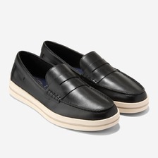 COLE HAAN PINCH LONG WEEKENDER PENNY LOAFER BLACK/ANGORA C42732画像