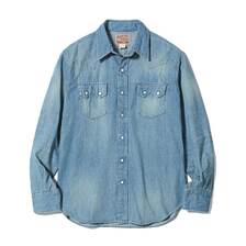 SUGAR CANE Lot No. SC29684 / BLUE DENIM WESTERN SHIRT AGED MODEL画像