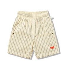 COOKMAN Chef Pants Short Front PocketHerringbone Stripe Cream 231-62920画像