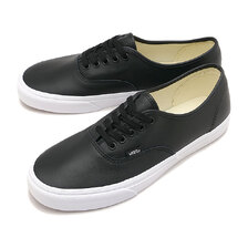 VANS Authentic LEATHER-BLACK/TRUE-WHITE VN000EGABPB画像