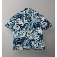 THE FLAT HEAD LINEN SHORT SLEEVE SHIRT - HYAKU TORA FN-SCR-017S画像