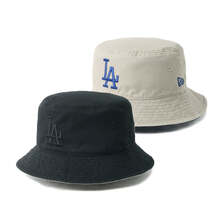 NEW ERA バケット01 リバーシブル MLB Bucket Hat ロサンゼルス・ドジャース ブラック/ペブル 14744772画像