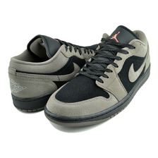 NIKE AIR JORDAN 1 LOW SE blk/olive grey-lt wild mango IB7109-005画像