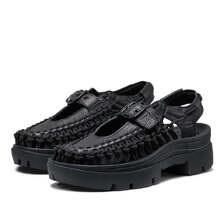 KEEN UNEEK PLT MARY JANE X-BLACK/SMOOTH LEA 1032210画像