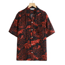 NIPOALOHA SILK CUPRO SHORT SLEEVE ALOHA SHIRT〈ONE HUDRED TIGERS / BLACK / RED TIGER〉 N26-SCSH05画像