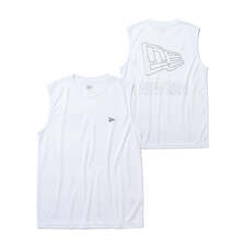 NEW ERA スリーブレス テック Tシャツ Outline Logo ホワイト | パフォーマンスアパレル 14744553画像