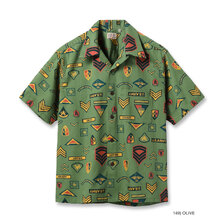 SUN SURF Lot No. SS39696 / COTTON HERRINGBONE HAWAIIAN SHIRT &ldquo;INSIGNIA OF ARMY&rdquo;画像