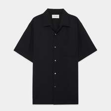 MARKAWARE ITALIAN OPEN COLLAR S/S SHIRT ORGANIC WOOL 2/80 TROPICAL A26B04SH02B画像