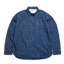 BURGUS PLUS Beta Chambray Work Shirt - Wabash Stripe - HBP-300CHB-WB画像