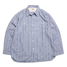 BURGUS PLUS Stripe Chambray Work Shirt Wide Silhouette HBP-300CHWD-ST8画像
