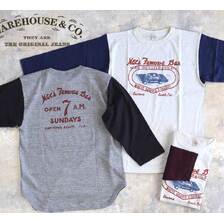 WAREHOUSE Lot 4800 7分袖ベースボールT MAC'S FAMOUS BAR画像