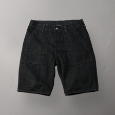 THE FLAT HEAD 12.5oz BLACK DENIM HALF PANTS FN-S-DB001画像