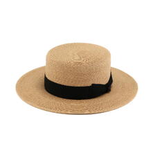 Schott RAFFIA BRAID BOATER HAT 7826174213画像
